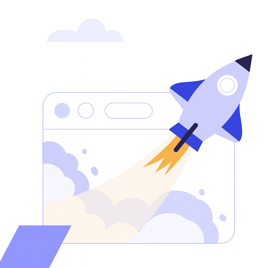 Professionelle Firmenwebsite – Launch Illustration